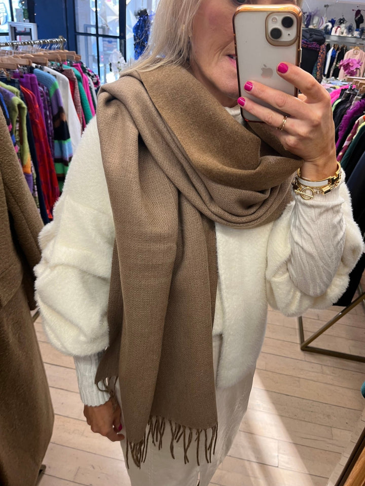 Brown Double Sided Pashmina - Underson - Orchid Boutique
