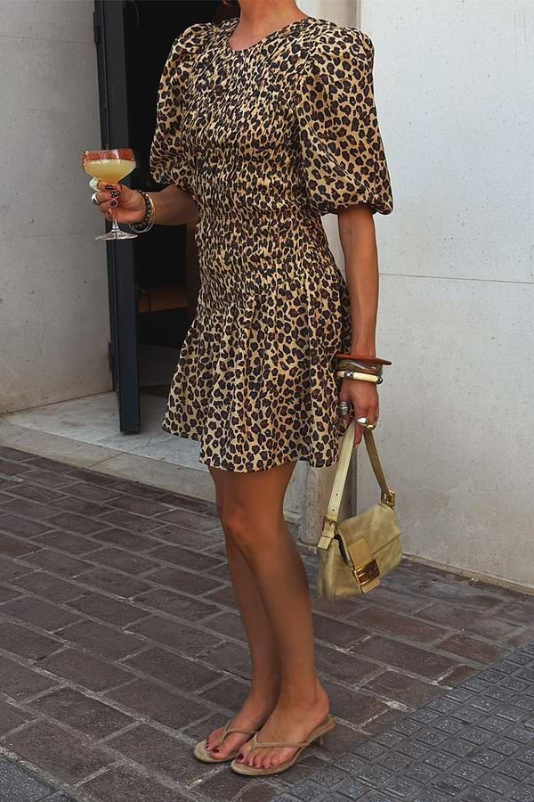never fully dressed mini dress Nara Leopard Mini Dress