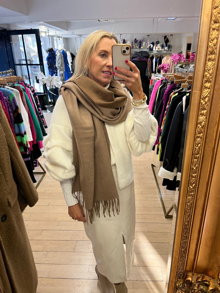 Brown Double Sided Pashmina - Underson - Orchid Boutique