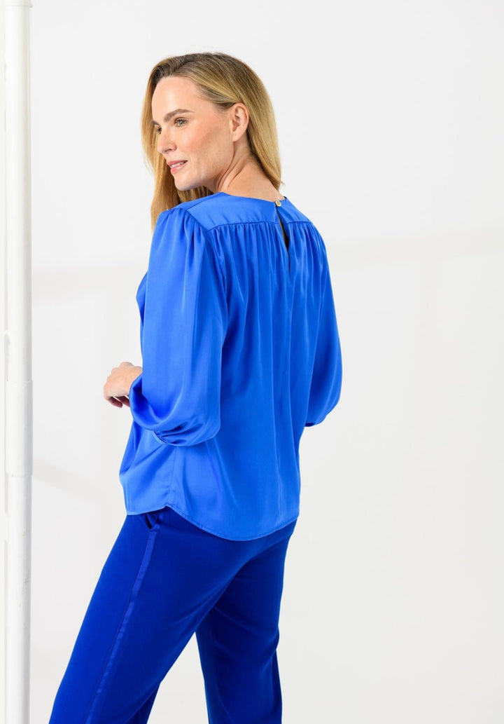 Charlotte Blouse Blue - Caroline Kilkenny - Orchid Boutique