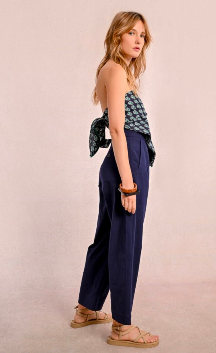 Sophie Navy Trousers - Molly Bracken - Orchid Boutique