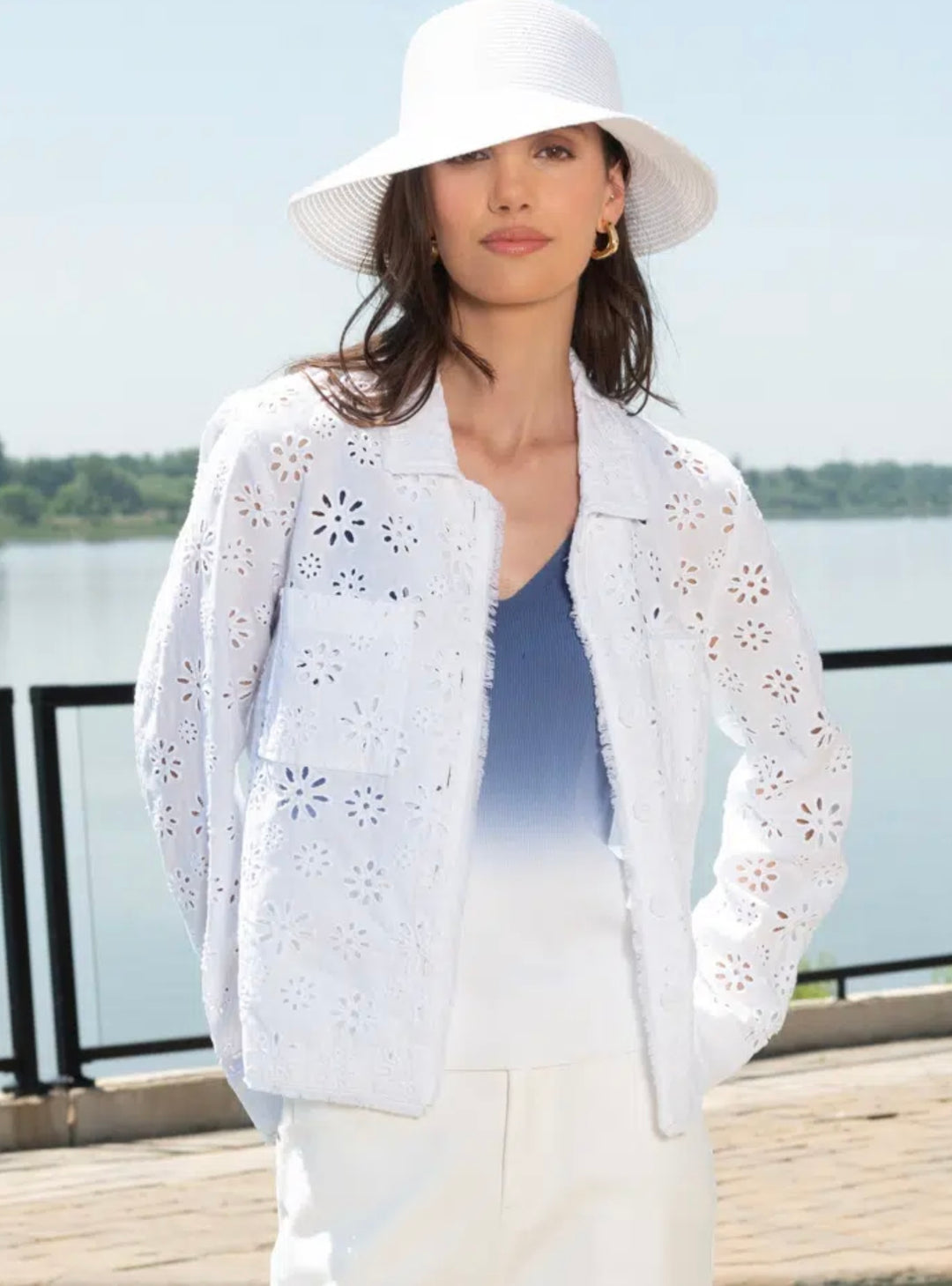 Bianco Embroiled Jacket - Alison Sheri - Orchid Boutique