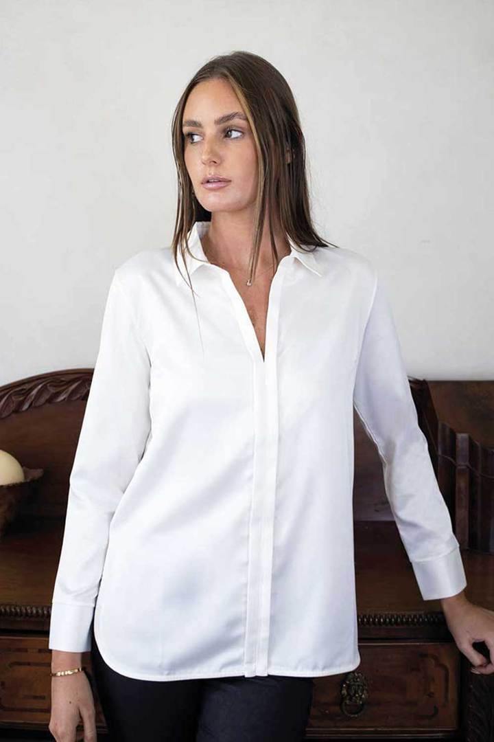 JOY SILK LOOK SHIRT IVORY BY NO2MORO | No2moro | Orchid Boutique