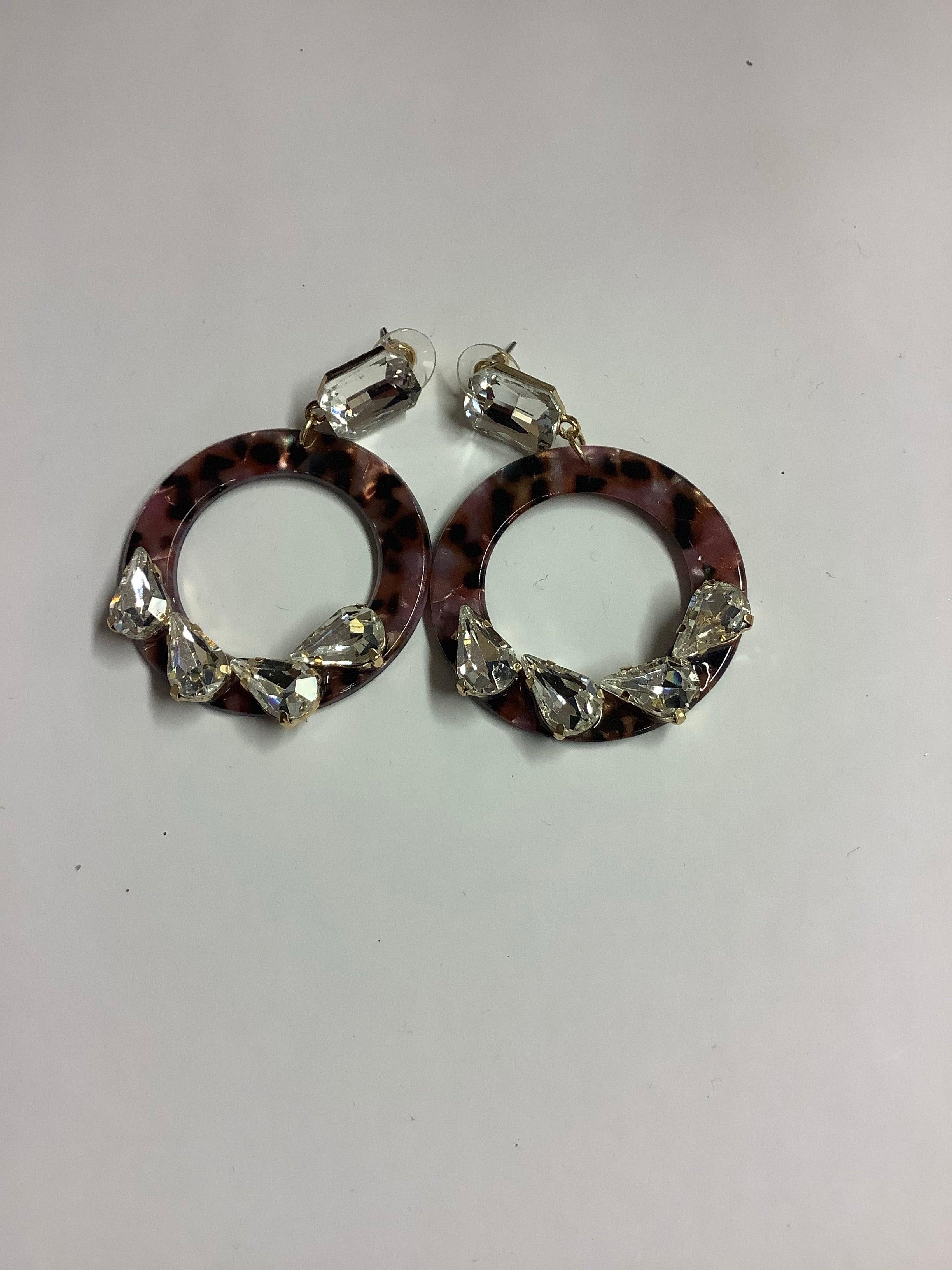 Plum Circle Earring With Stone Detail | Orchid Boutique | Orchid Boutique