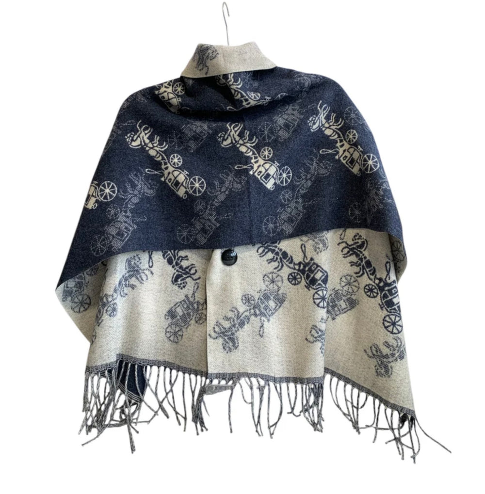 Navy Reversible Cape - Orchid Boutique - Orchid Boutique