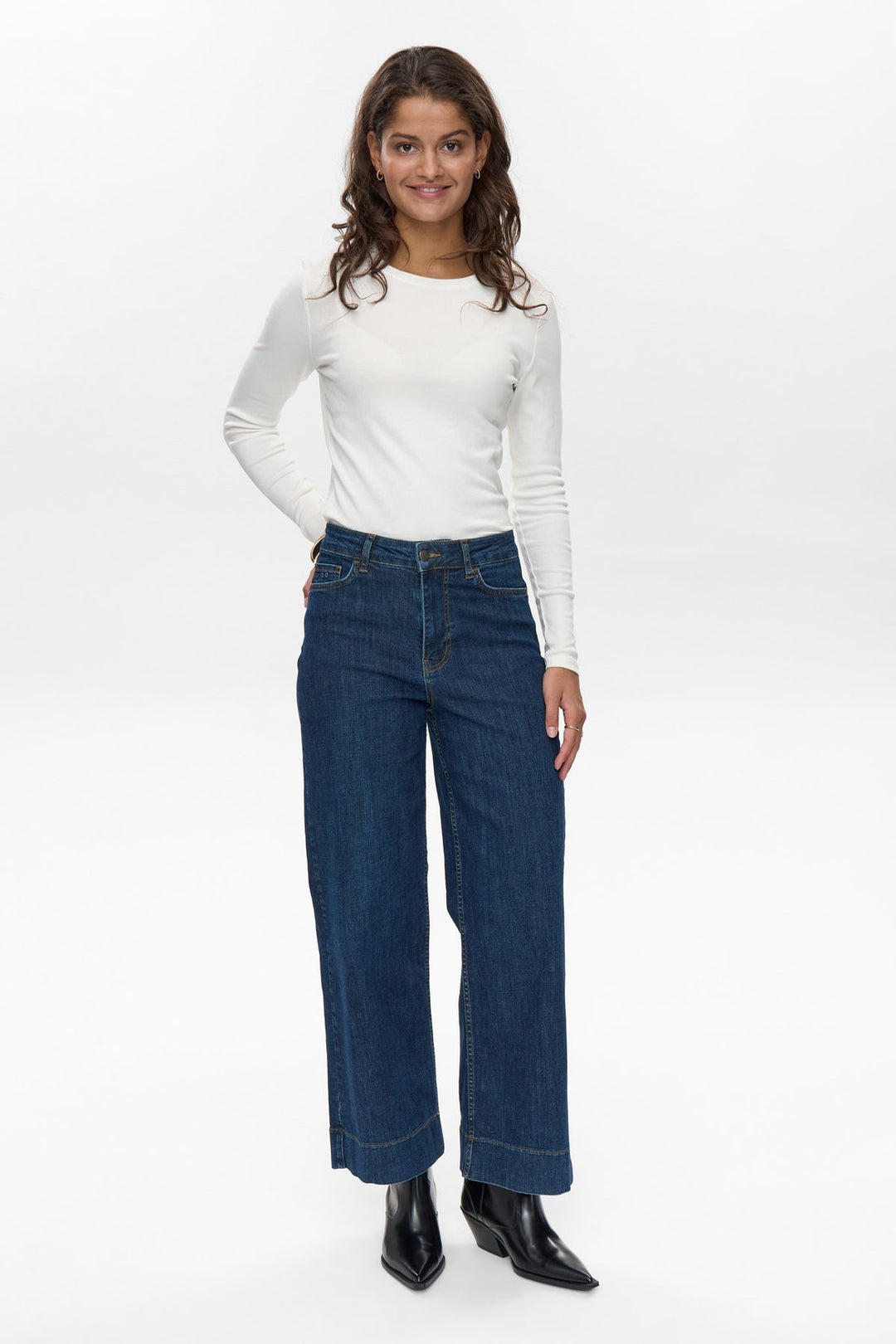 Paris Cropped Dark Blue - Numph - Orchid Boutique