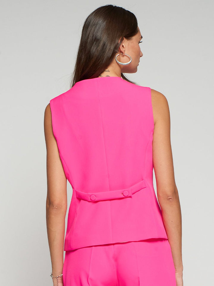 Crep Fucsia Waistcoat - Vilagallo - Orchid Boutique
