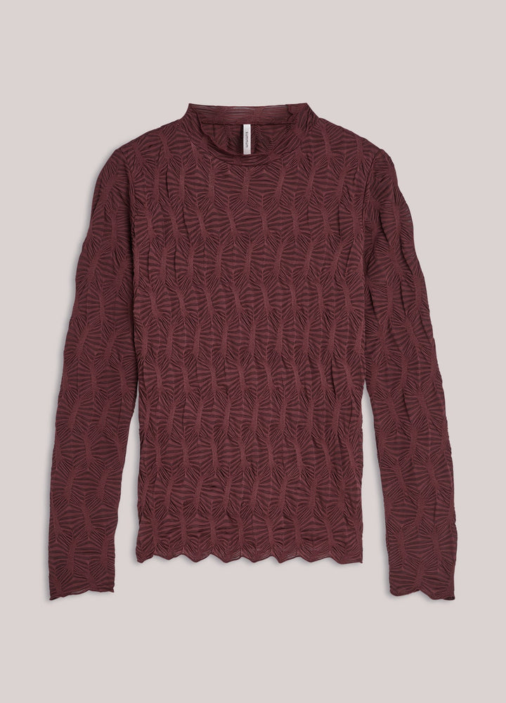 Burgundy Mesh Top - Summum - Orchid Boutique