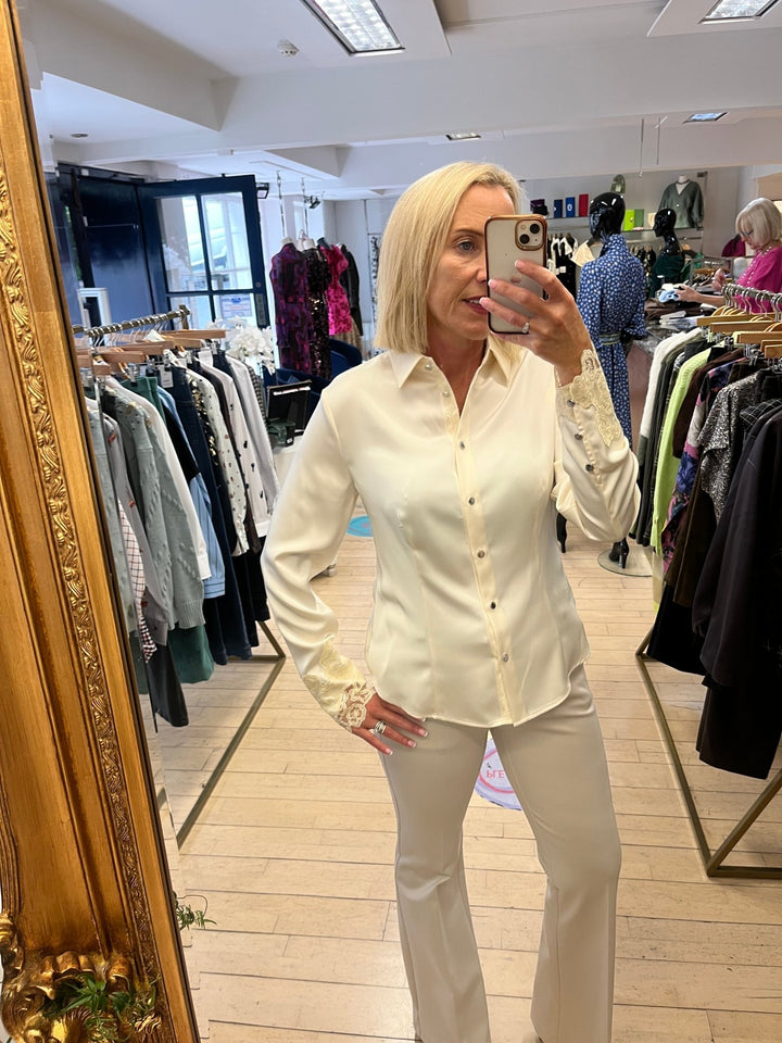 Cream Lace Shirt - Fracomina - Orchid Boutique
