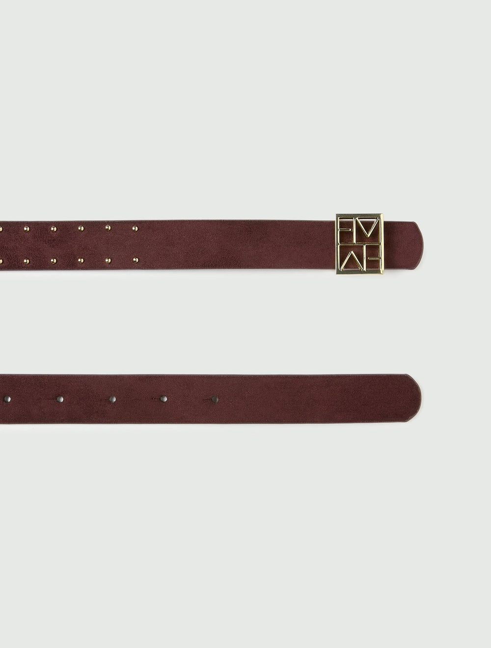 REVERSIBLE BELT WITH GOLD-FINISH EMMEGRAM BUCKLE - BORDEAUX - Emme - Orchid Boutique