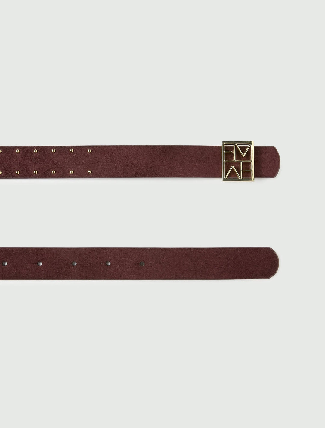 REVERSIBLE BELT WITH GOLD-FINISH EMMEGRAM BUCKLE - BORDEAUX - Emme - Orchid Boutique