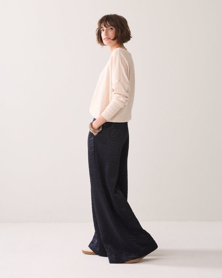 Blue Noir Metallic Trouser - Summum - Orchid Boutique