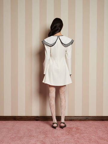 Porcelain Collar Mini Dress