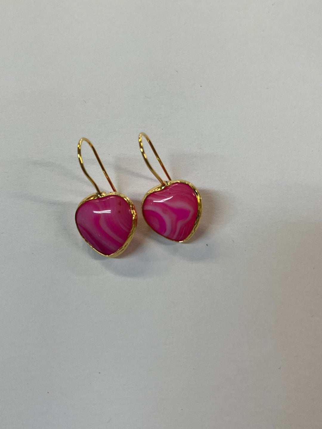 Pink Agate Heart Drop - Orchid Boutique - Orchid Boutique