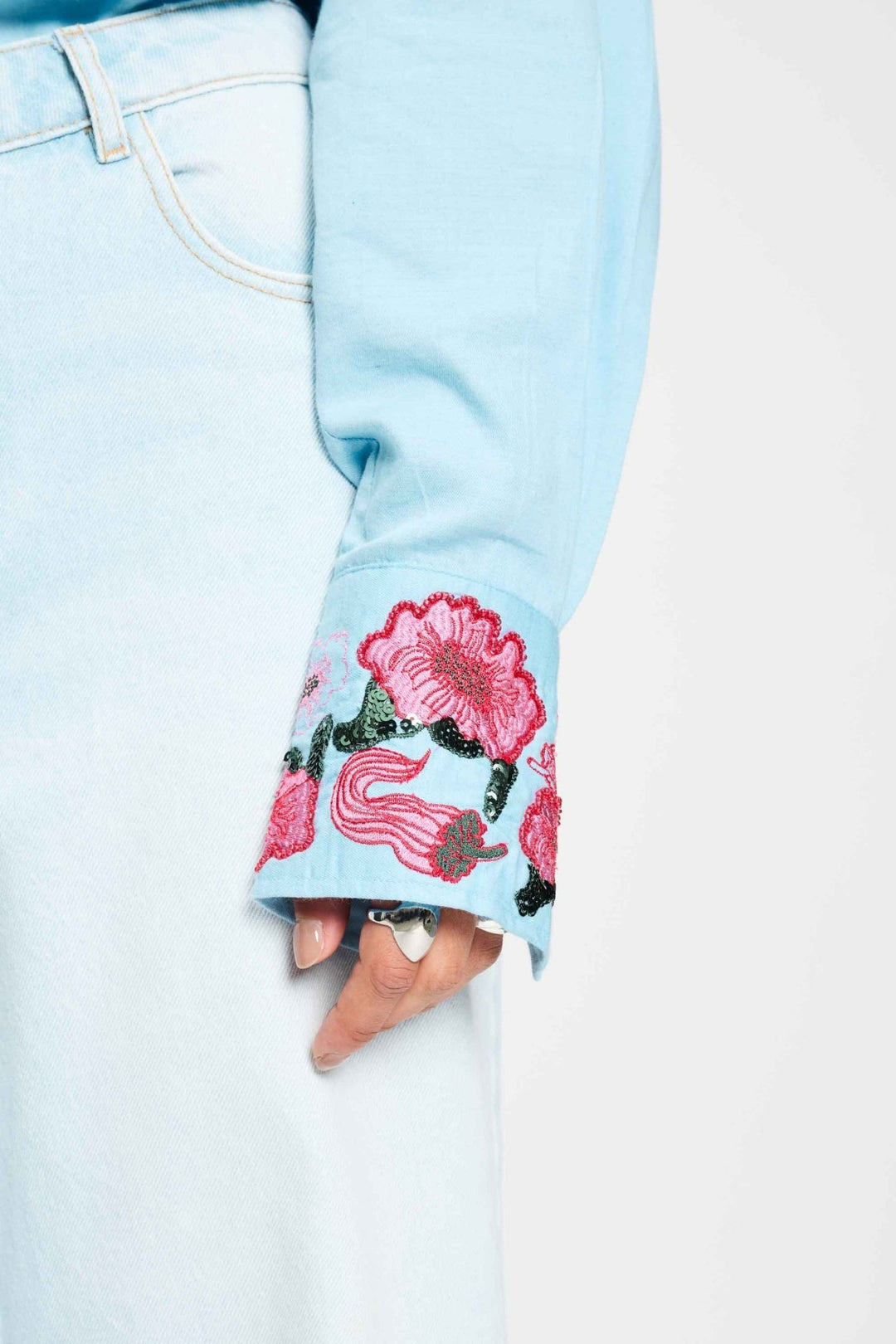 Sky Blue Melange Shirt - POM Amsterdam - Orchid Boutique