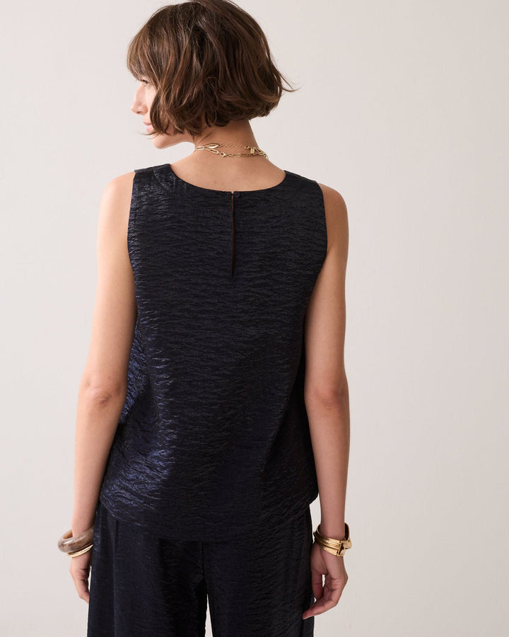 Blue Noir Metallic Top - Summum - Orchid Boutique