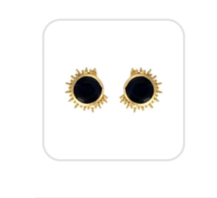 Navy Onyx Stud Earrings - Orchid Boutique - Orchid Boutique