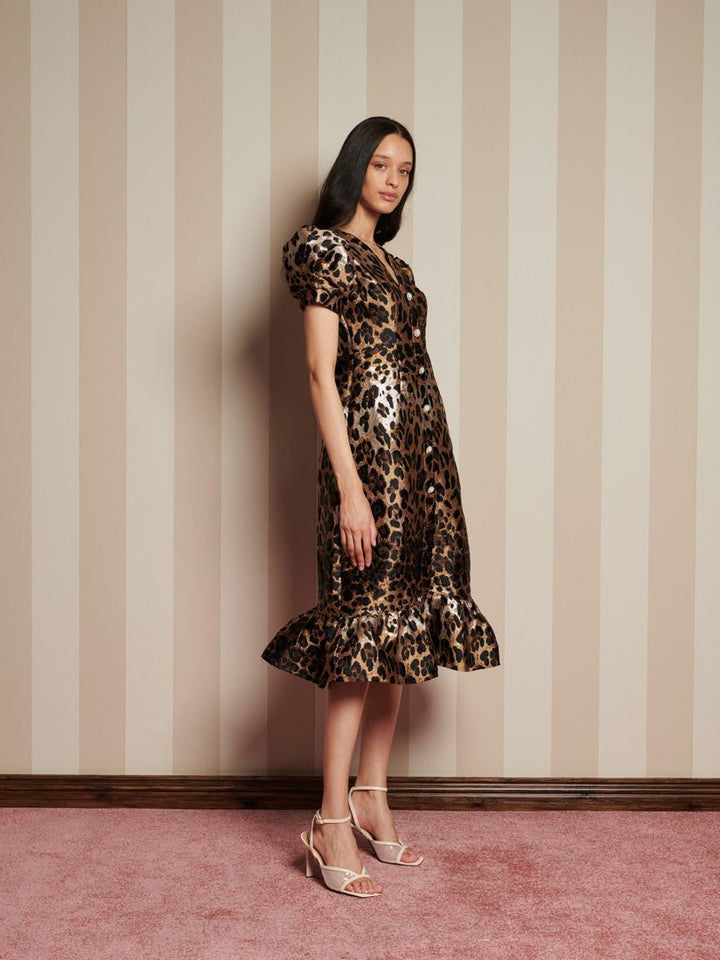 Suite Leopard Jacquard Midi Dress