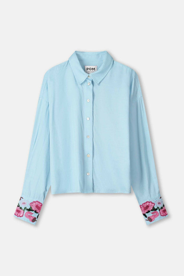 Sky Blue Melange Shirt - POM Amsterdam - Orchid Boutique