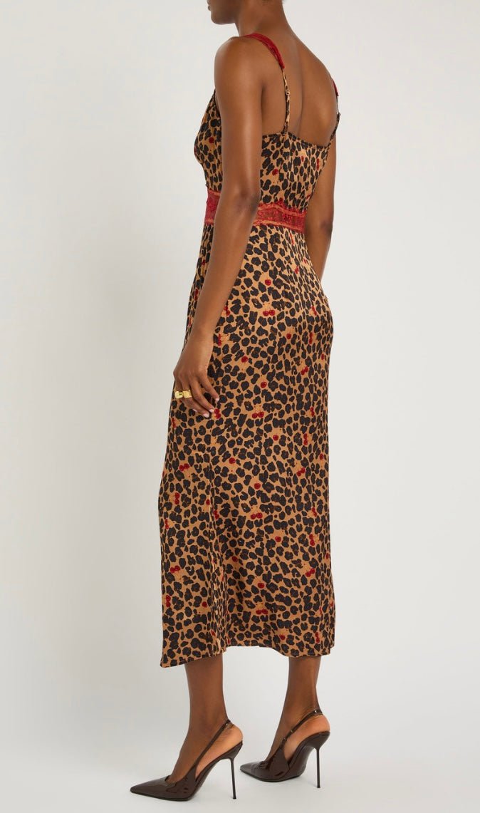 Mimi Cherry Leopard Print Dress - Never Fully Dressed - Orchid Boutique