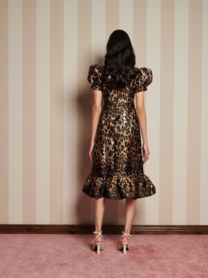 Suite Leopard Jacquard Midi Dress