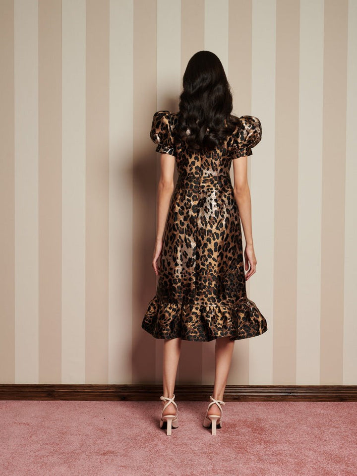 Suite Leopard Jacquard Midi Dress