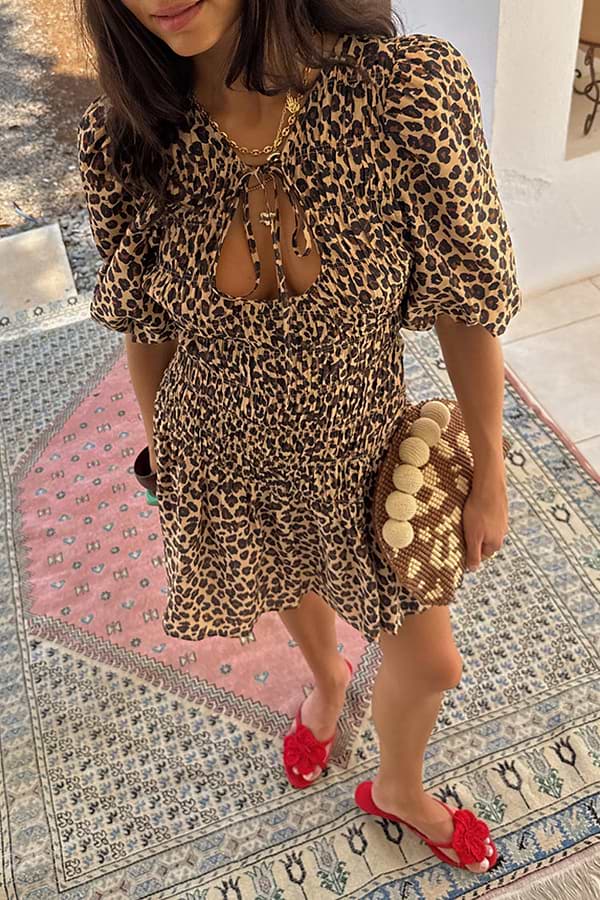 Nara Leopard Mini Dress - Never Fully Dressed - Orchid Boutique