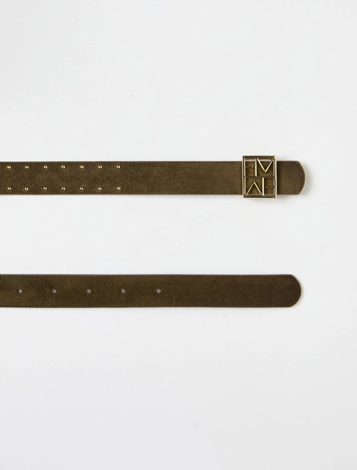 REVERSIBLE BELT WITH GOLD-FINISH EMMEGRAM BUCKLE - Brown - Emme - Orchid Boutique