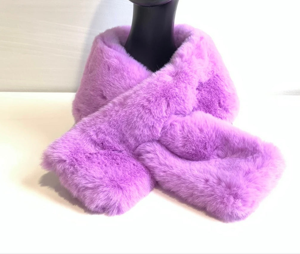 Lilac Faux Fur Scarf | Orchid Boutique | Orchid Boutique