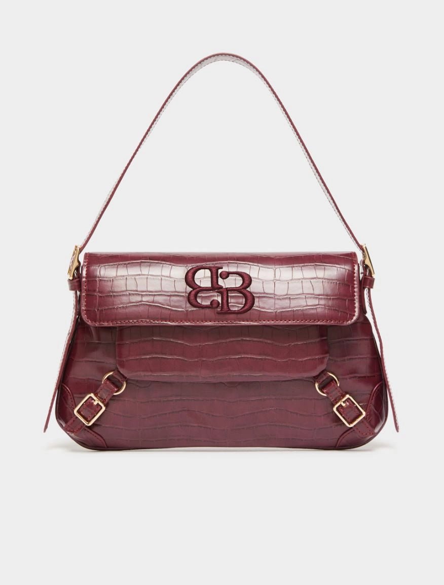 Burgundy Glossy Bag - iblues - Orchid Boutique