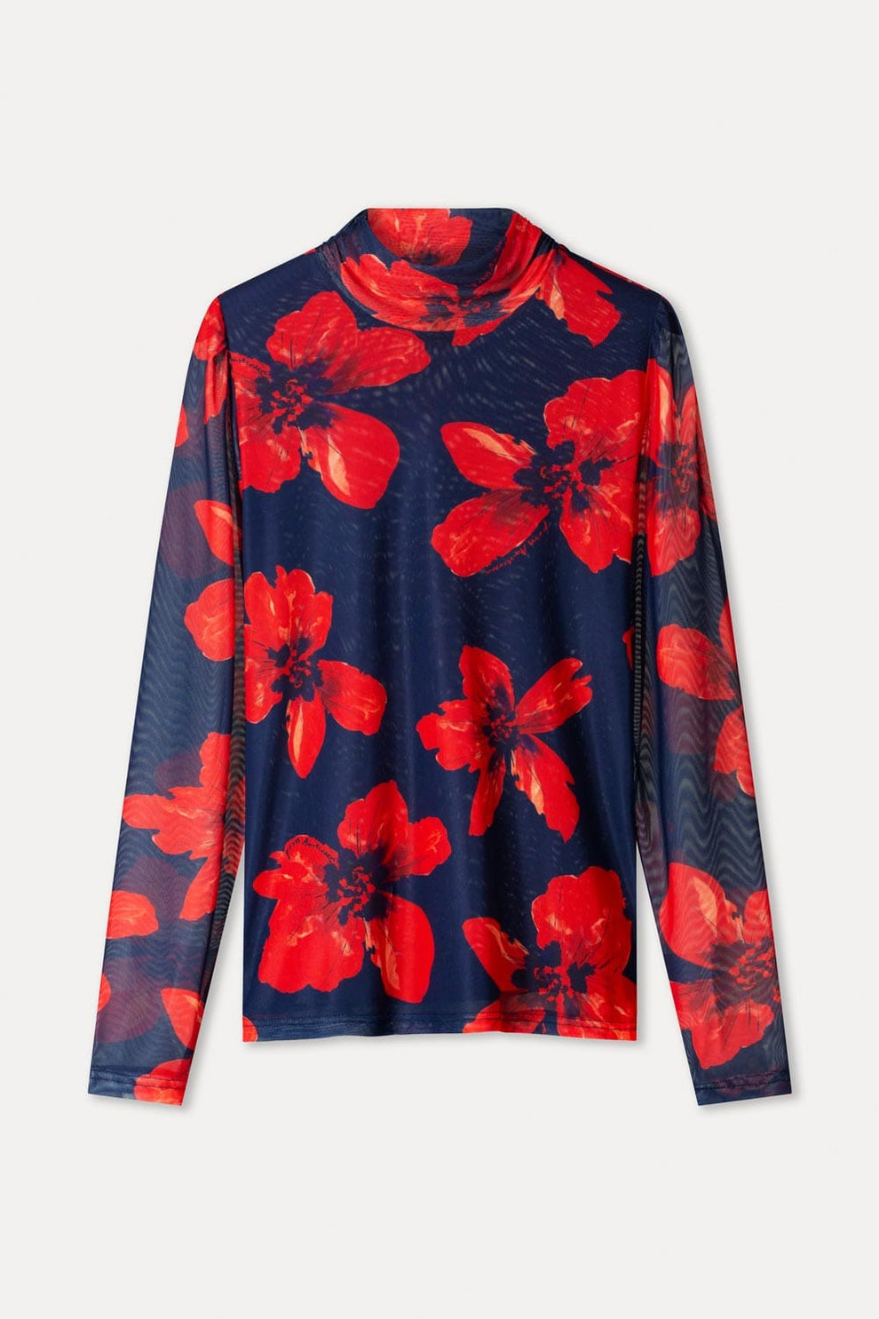 TURTLENECK ROMI MESH BLOOM ROUGE