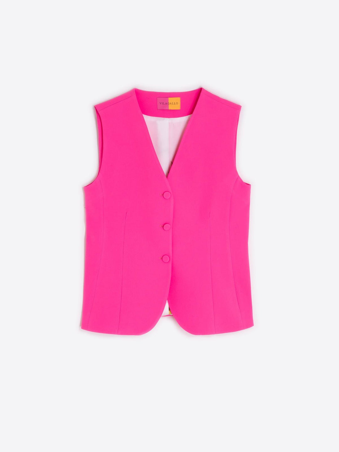 Crep Fucsia Waistcoat - Vilagallo - Orchid Boutique