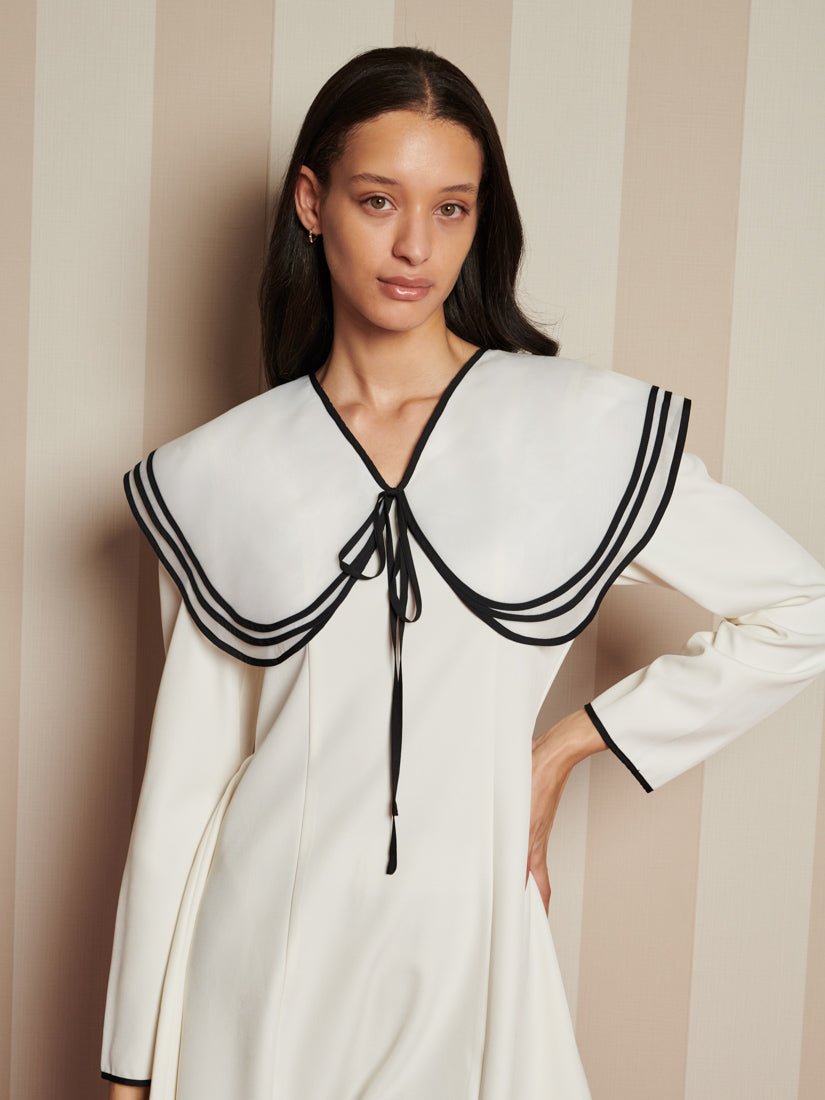 Porcelain Collar Mini Dress