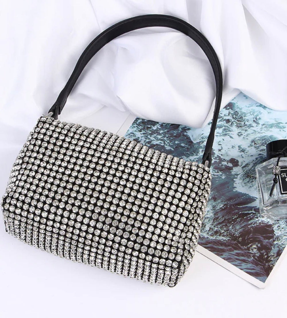 Black & Silver Rectangular Bag - Orchid Boutique - Orchid Boutique