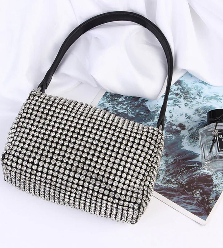 Black & Silver Rectangular Bag - Orchid Boutique - Orchid Boutique