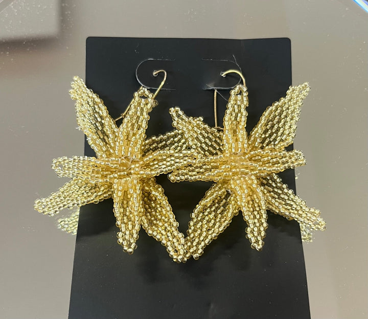 Gold Lily Burst Earrings - Orchid Boutique - Orchid Boutique