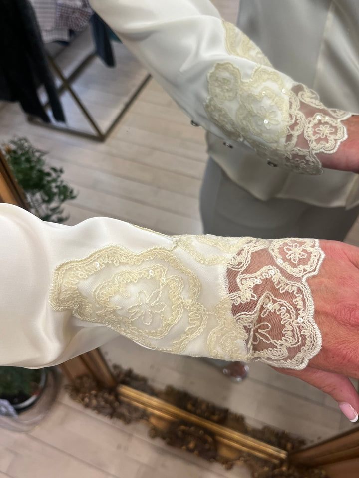 Cream Lace Shirt - Fracomina - Orchid Boutique