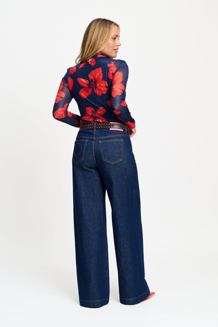 TURTLENECK ROMI MESH BLOOM ROUGE