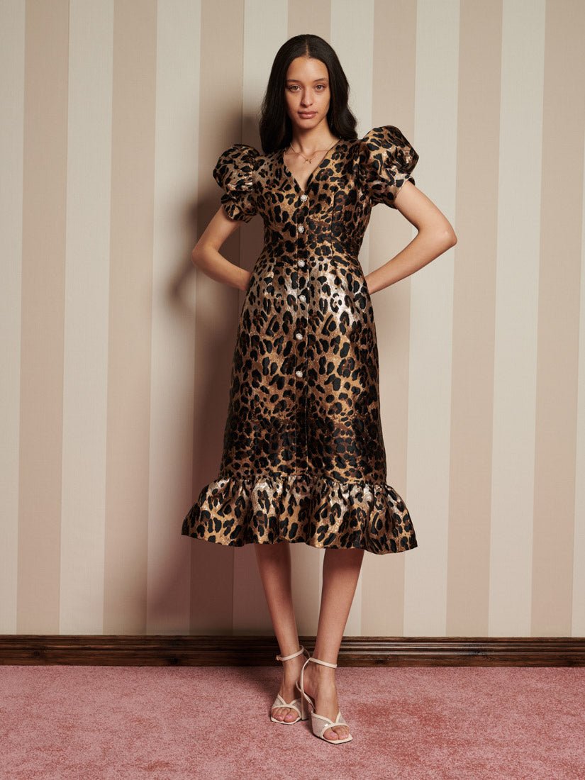 Suite Leopard Jacquard Midi Dress