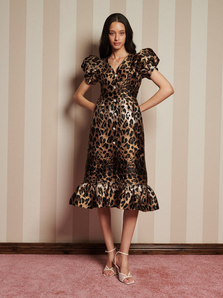 Suite Leopard Jacquard Midi Dress