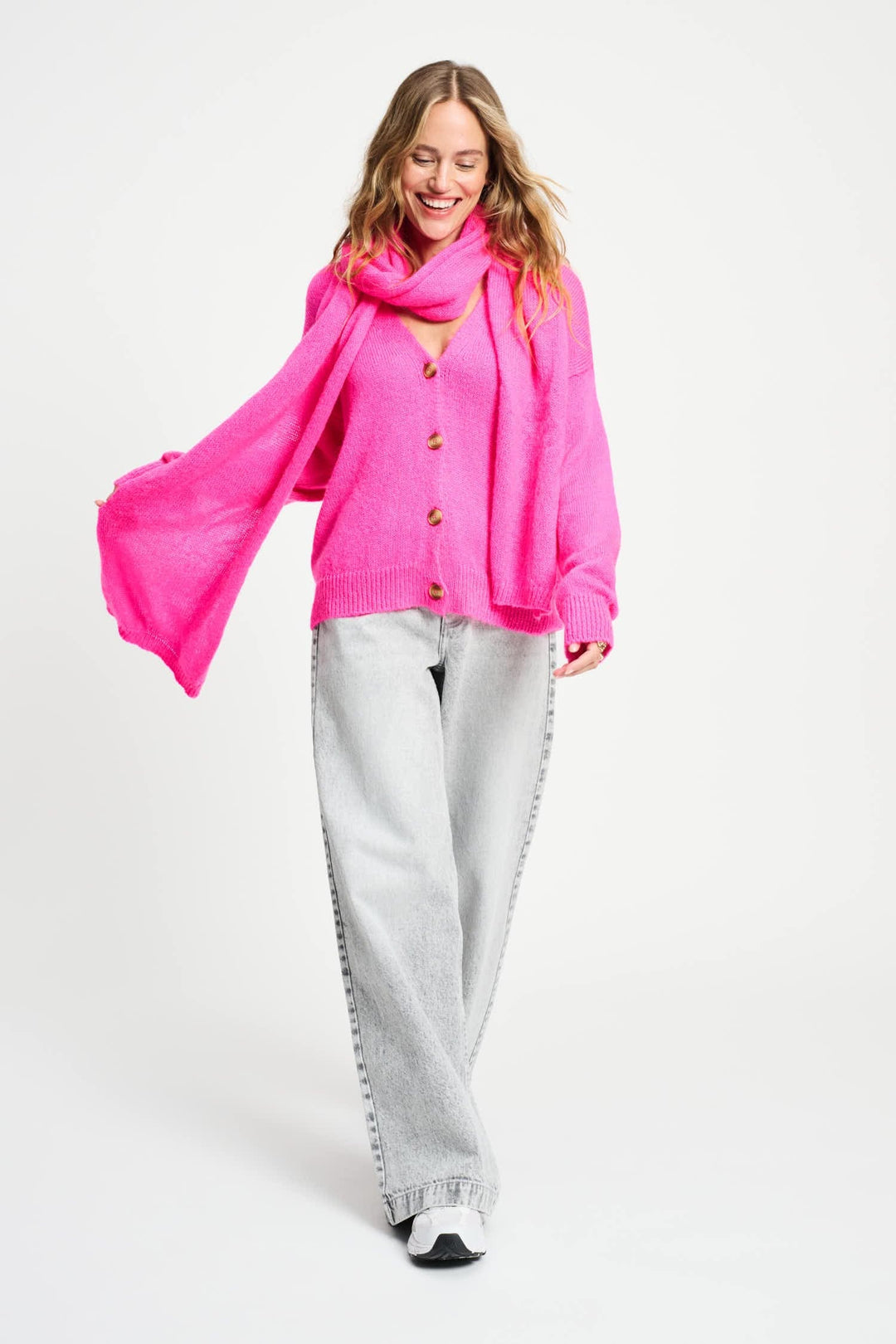 Dashing Pink Cardigan - POM Amsterdam - Orchid Boutique