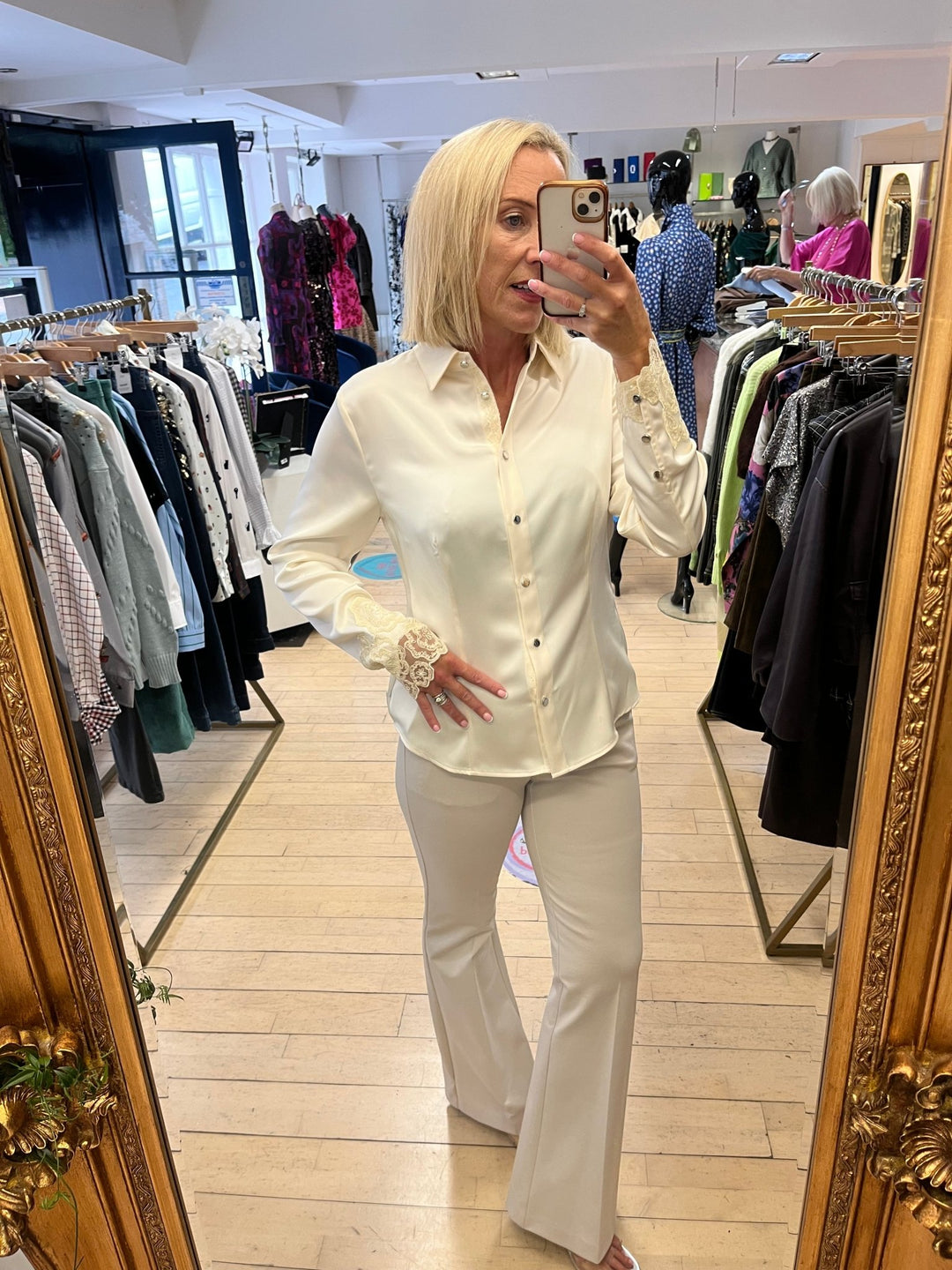 Cream Lace Shirt - Fracomina - Orchid Boutique