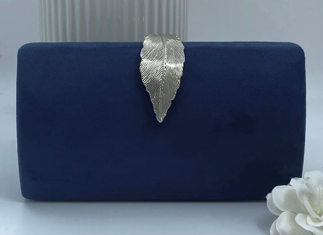 Navy Leaf Clutch | Orchid Boutique | Orchid Boutique