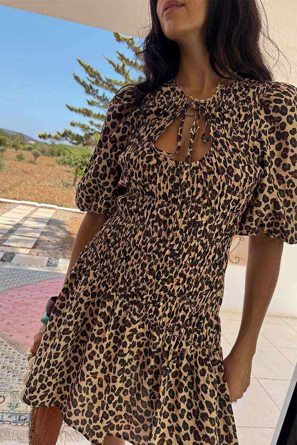 Nara Leopard Mini Dress - Never Fully Dressed - Orchid Boutique