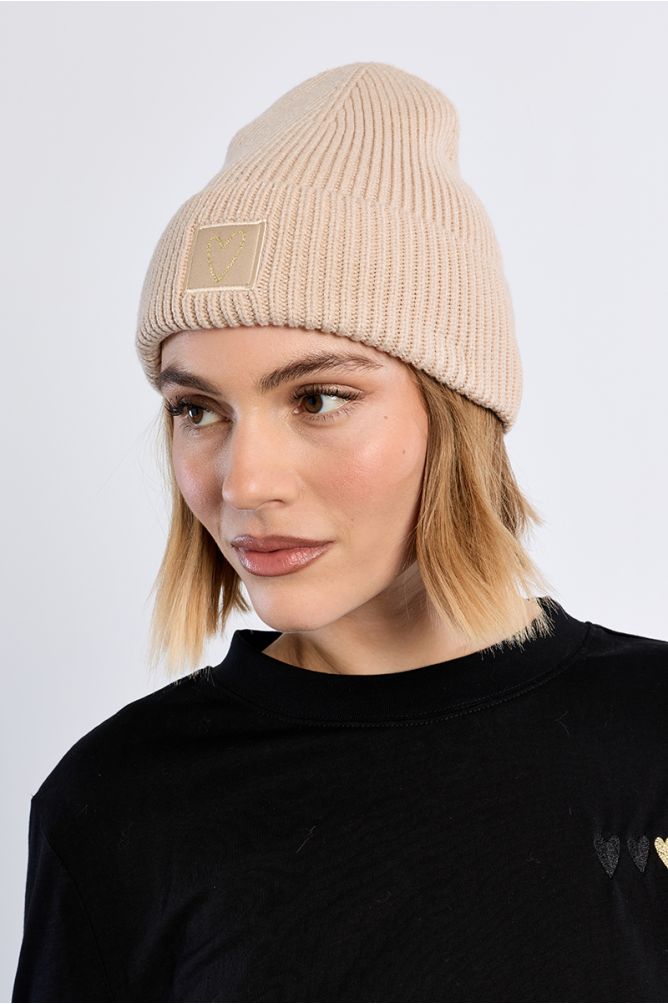 Heart Hat Beige