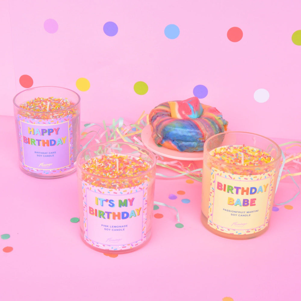 BIRTHDAY BABE SPRINKLE CANDLE | Flamingo | Orchid Boutique