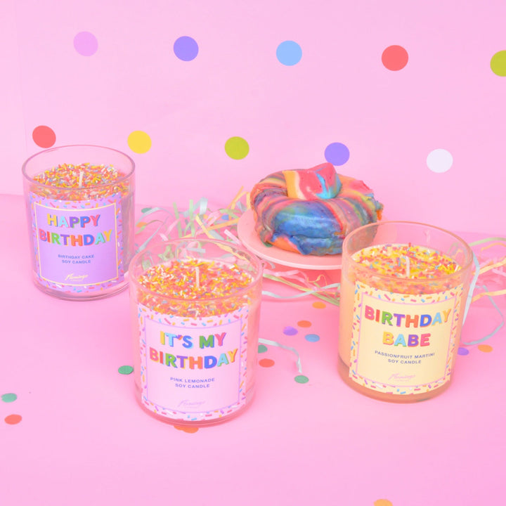 BIRTHDAY BABE SPRINKLE CANDLE | Flamingo | Orchid Boutique