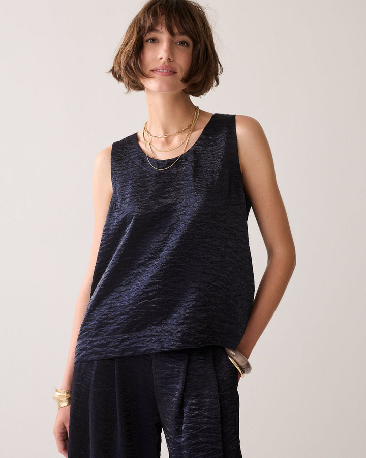 Blue Noir Metallic Top - Summum - Orchid Boutique