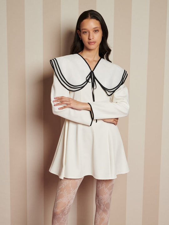 Porcelain Collar Mini Dress