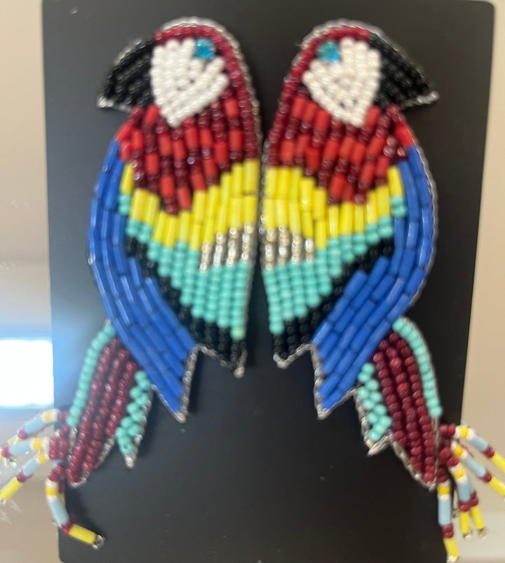 Beaded Parrot Earrings - Orchid Boutique - Orchid Boutique